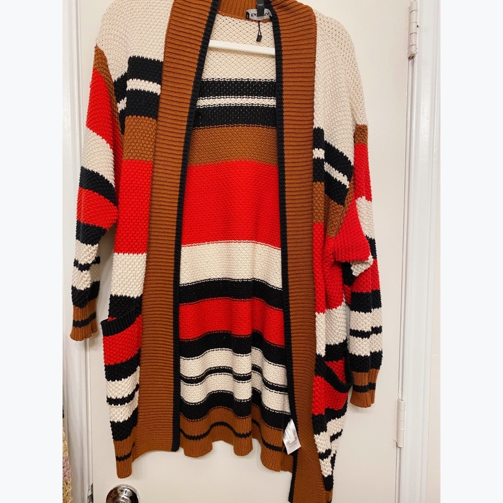 Color Block Striped Cardigan
